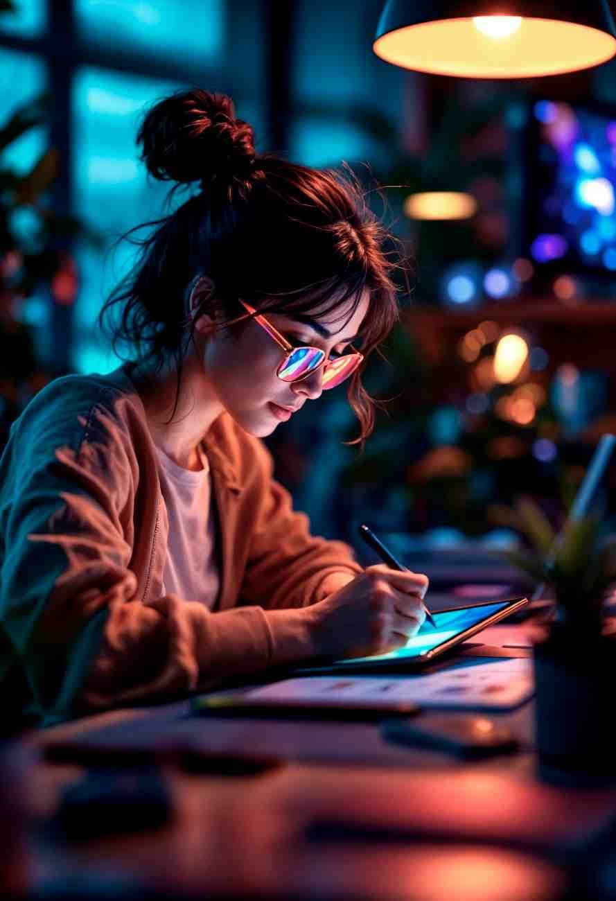 Boy studying